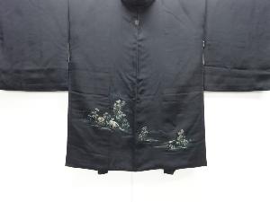 田舎風景模様織り出し一つ紋絵羽織